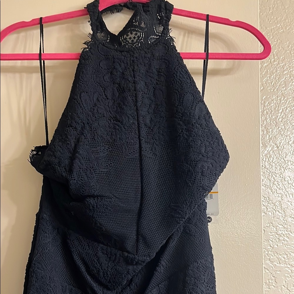 free people halter dress black lace NWT